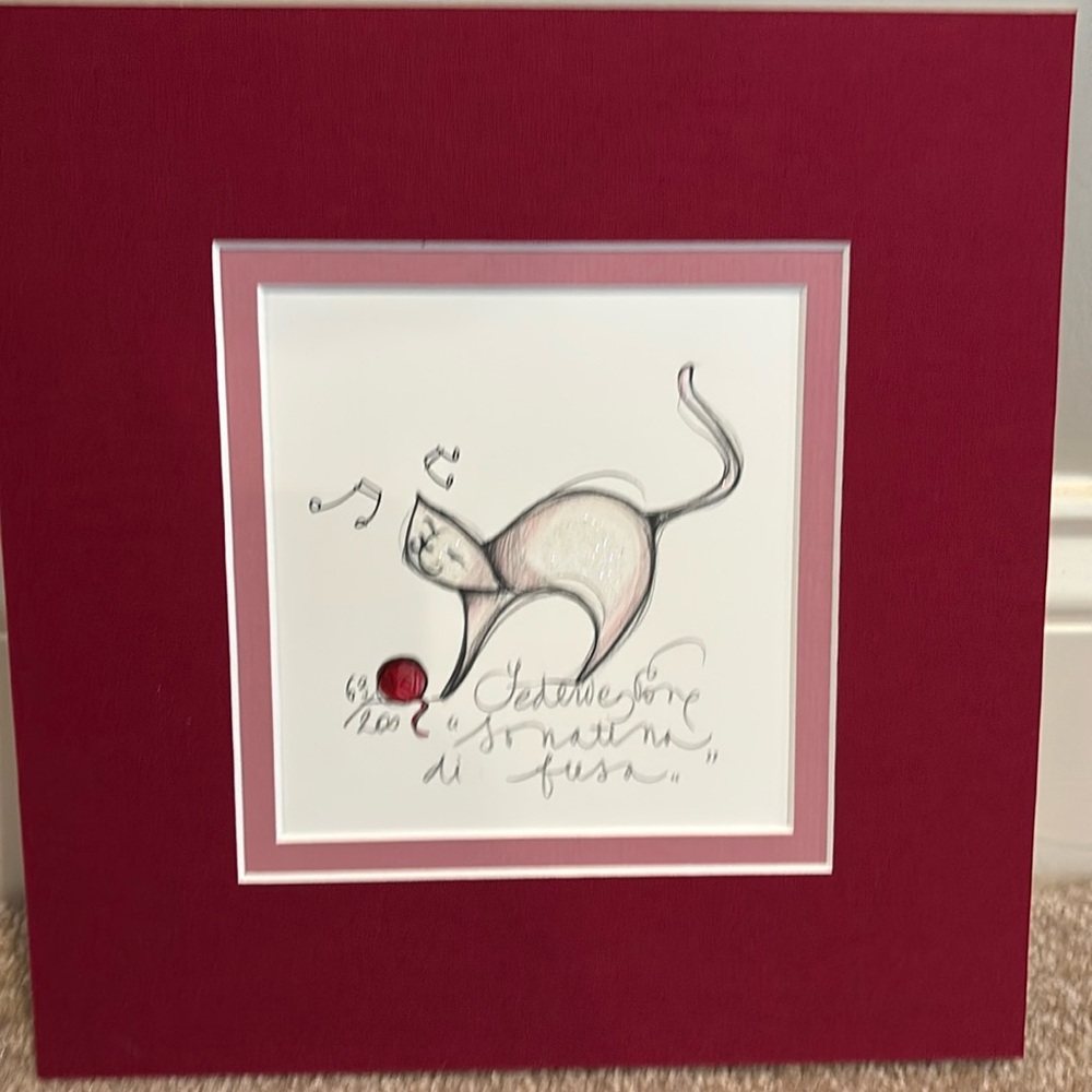 Print-“Sonatina di fusa" (Cat Sonatina) by Italian artist Federica Porro
